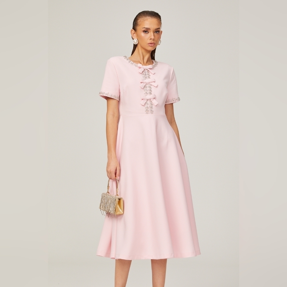 Formal  midi Dress with bows and embellishments